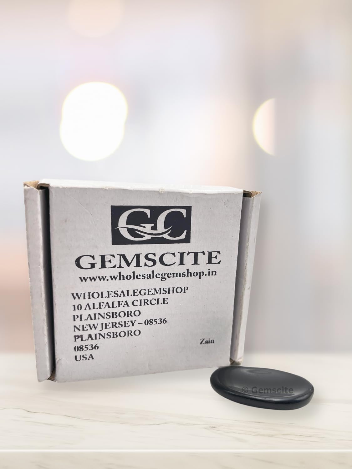 GEMSCITE Shungite Thumb Worry Stones Metaphysical Gemstone Crystal Healing Reiki Men Women Gift FENG Shui Positive Energy Love Wellness Palm Stones Wicca Powerful