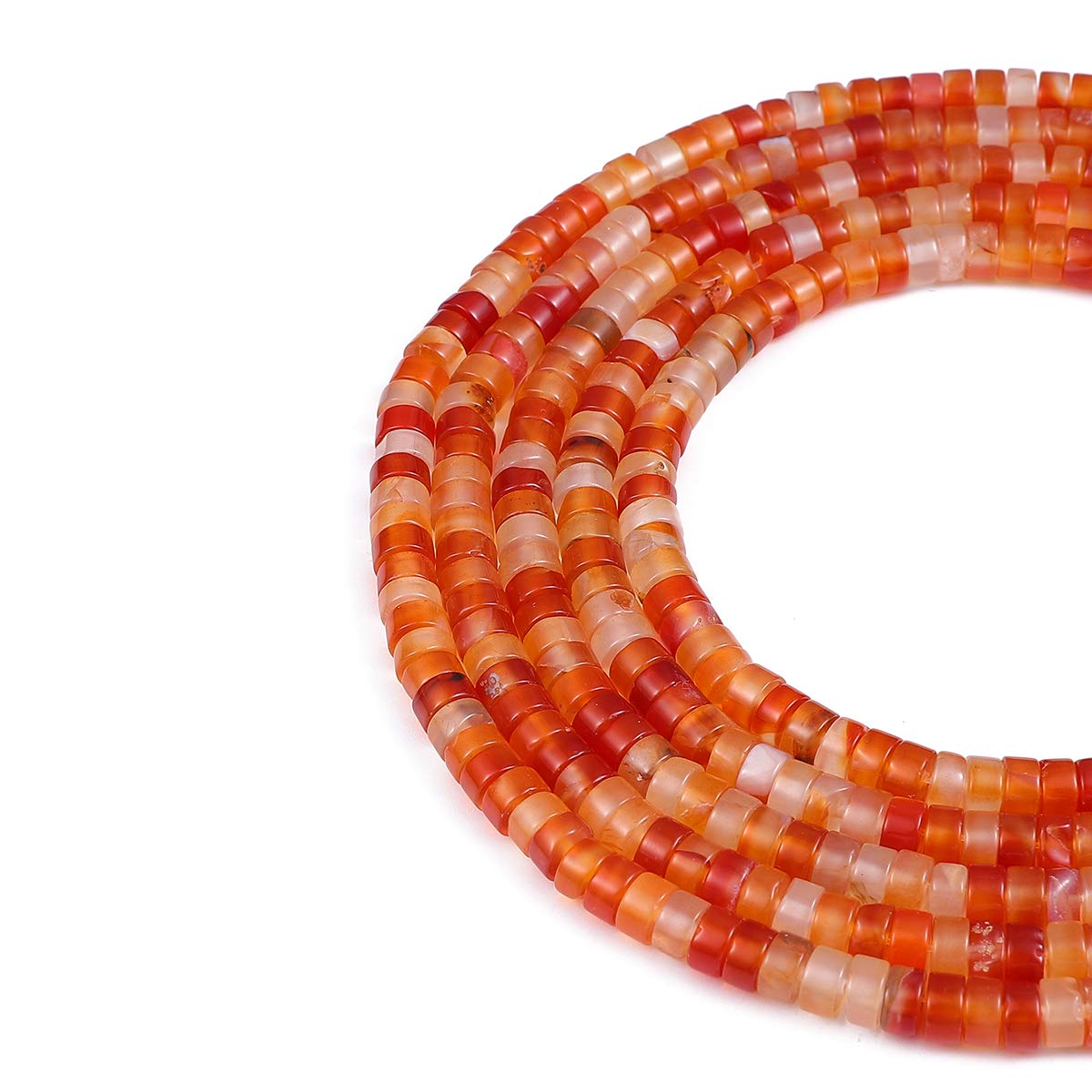 BEADIA Natural Red Agate Spacer Beads Caps Loose Semi Gemstone for Beading Jewelry Making 6mmx3mm 38cm