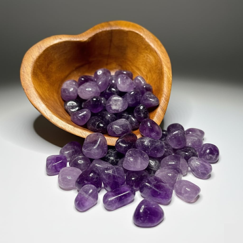 Amethyst Tumbled Stone – Natural Purple Crystal Gemstone for Positivity, Clarity & Balance – Pocket Stone for Meditation, Reiki, Chakra, Yoga & Spiritual Décor