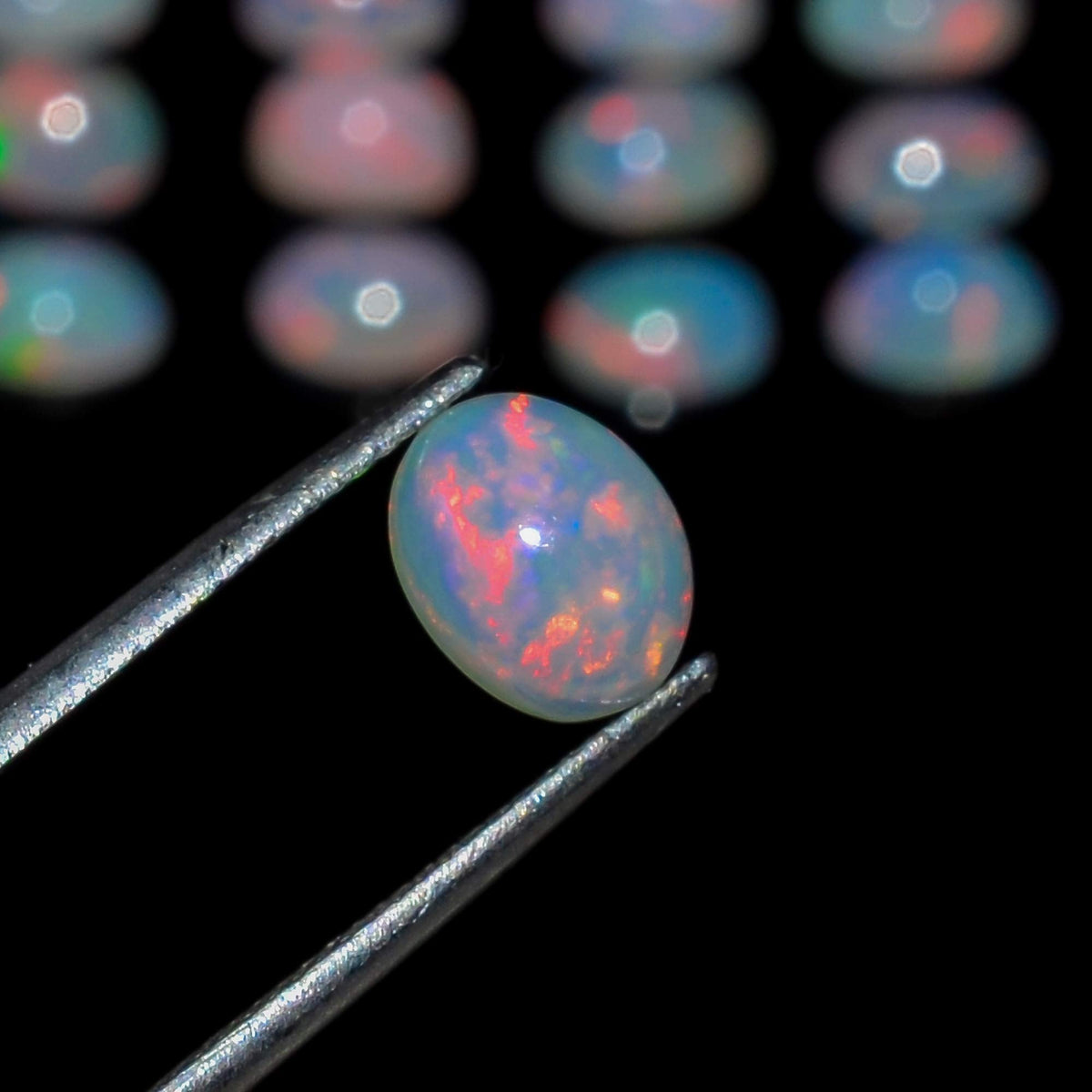 2 PCS 8X6 MM AURA GEMS Natural Ethiopian Opal Oval Cabochon, Opal Loose Gemstone For Jewelry Making, Fire Play Color Opal Oval Cabochon Cut All Calibrated Sizes