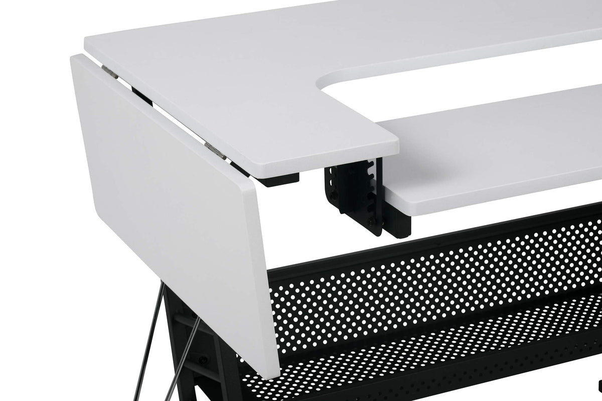 Sew Ready Eclipse Ultra Hobby Machine Top Storage Drawers + Large Lower Shelf-Can Also Be Used as Computer Desk Sewing Table, Black/White