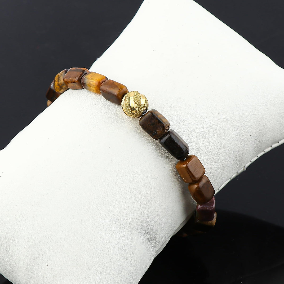 CRYSTALIS Tiger Eye Elastic Stretch Bracelet, Natural Beads, Chakra Healing Jewelry for Men & Women, Adjustable Bracelet, Everyday Wear, Gift Giving Bracelet, 7.25 to 7.50 inch