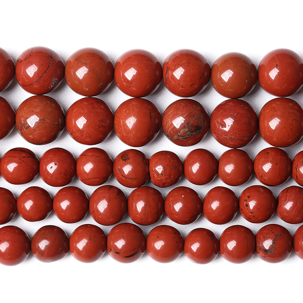 12MM 30PCS Natural Stone Chinese Red Jaspers Spacer Beads for Jewelry Making DIY Bracelet