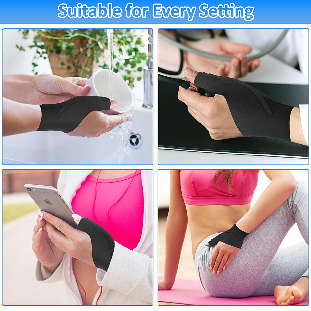 Thumb Wrist Brace Copper Compression Stabilizer Thumb Support Spica Splint for Carpal Tunnel, Arthritis, Tendonitis and TFCC Pain Relief - Women & Men - Fits Left or Right Hand - Breathable, Soft and