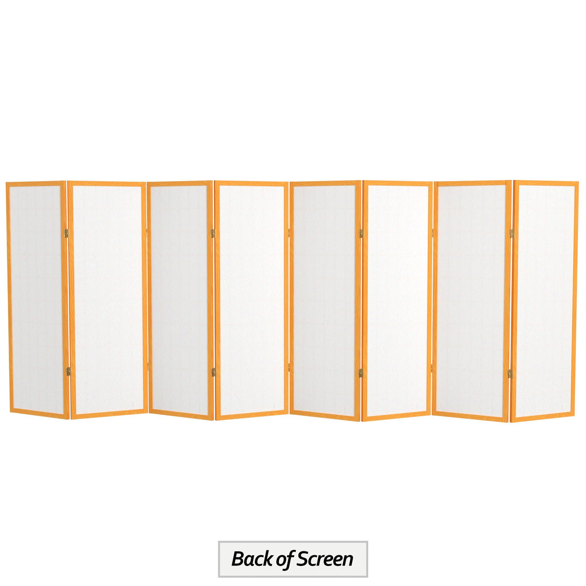 4 ft. Short Window Pane Shoji Screen - Honey - 8 Panels