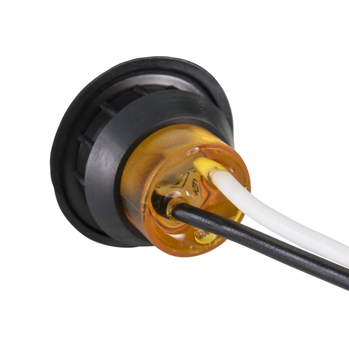 LONG HAUL Amber LED Clearance Marker Lights, 5 Pack, 5 3/4in, Black Trim, Connector Ends