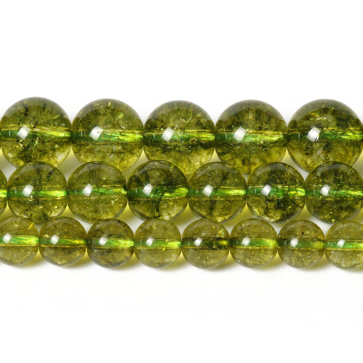 About 45pcs 8mm Natural Stone Beads Peridot Beads Crystal Gemstone for Jewelry Making, DIY Bracelet Necklace