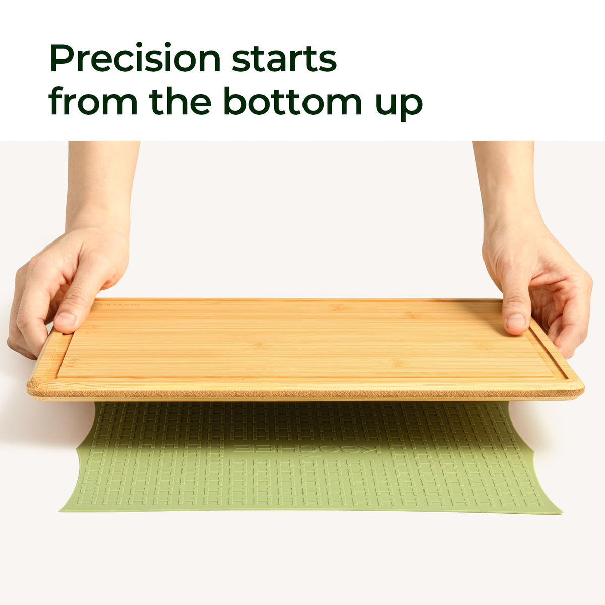 Keechee Cutting Board with Non-slip Mat, Bamboo Cutting Board for Kitchen Meal Prep & Serving - Wood Serving Board Set with Deep Juice Groove Ideal Kitchen Gifts