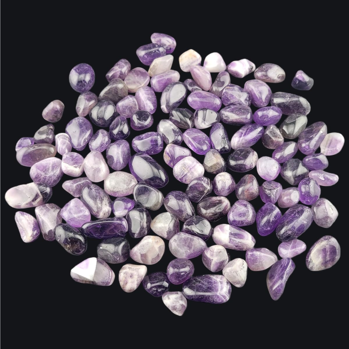 1,000 Carats Amethyst Handpicked Tumbled Stones Crystals Chips Bulk Pocket Stones for Healing, Reiki, Meditation, Witchcraft and Home Decorations (Amethyst)
