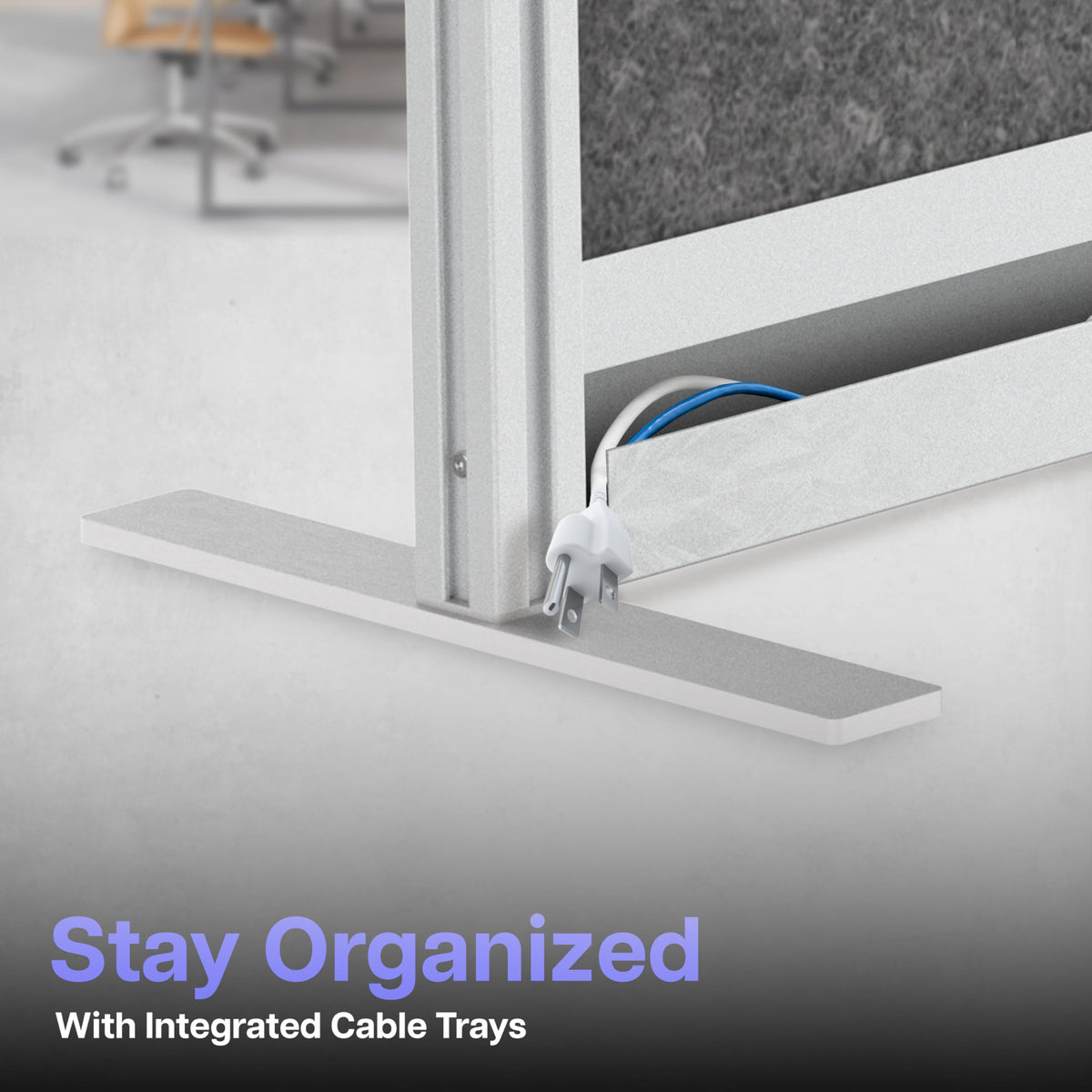 Room Divider for Office Privacy – Modular Freestanding Partition with Whiteboard, PET Acoustic Panel, and Frosted Acrylic, Workflow Multi-Functional Wall, Gray Frame, Easy Assembly (70” x 70”)