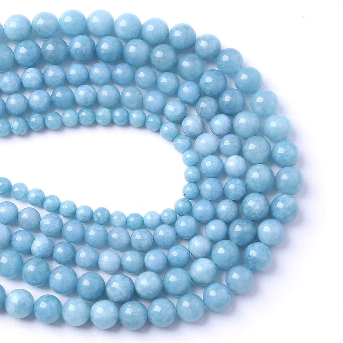 4MM 86PCS Blue Aquamarine Jade Loose Beads for Jewelry Making DIY Bracelet