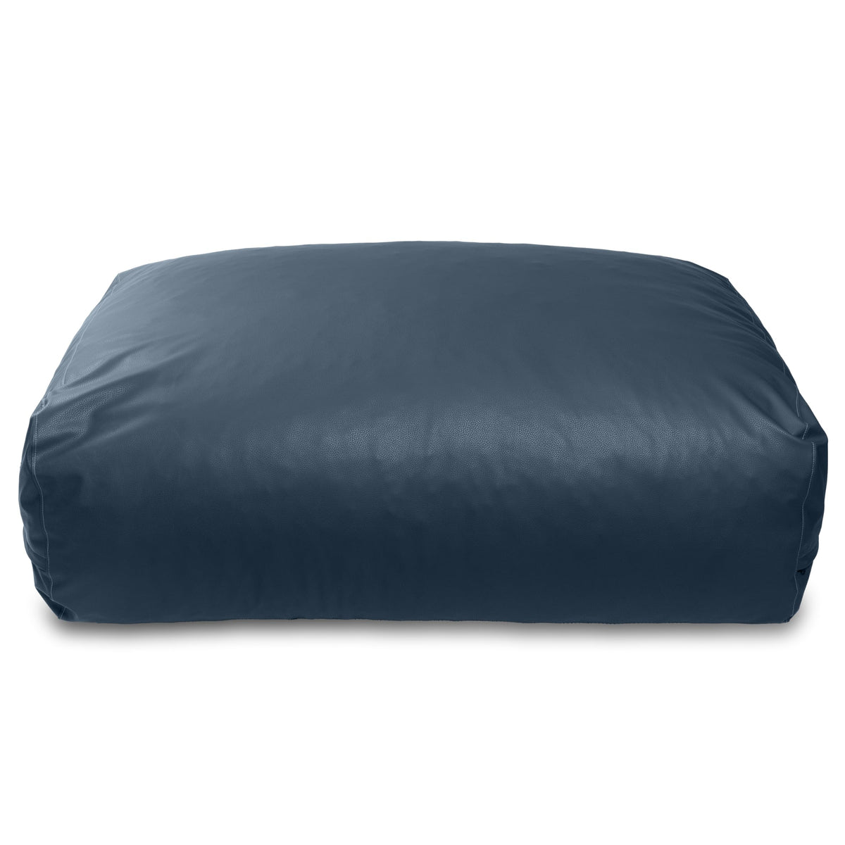 Atrium Collection Lino Ottoman - Oversized Large Couch Ottoman & Foam-Filled Lounger - Faux Leather - Oxford Blue