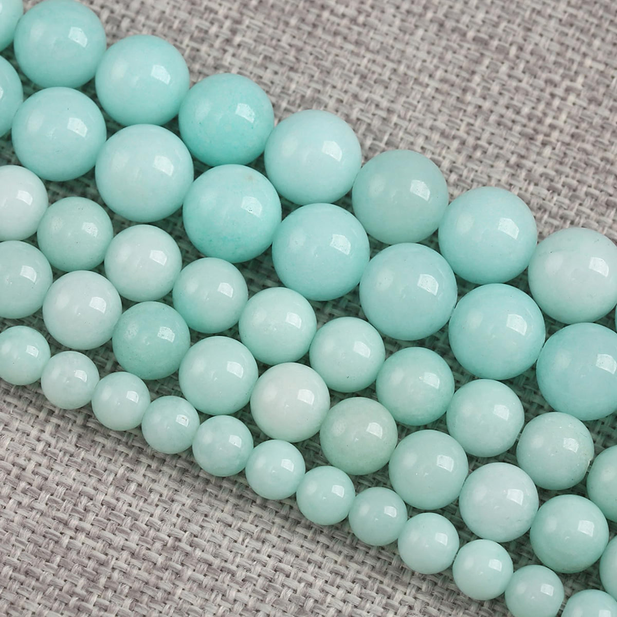 90PCS 8MM Natural Stone Amazonite Chalcedony Loose Beads for Jewelry Making DIY Bracelet Necklace 2 Strands
