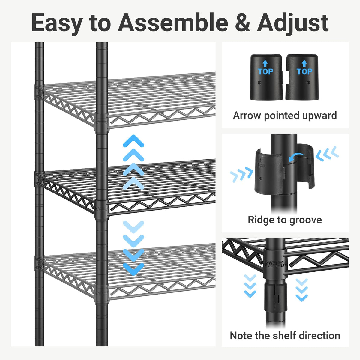 VIPEK X5 Extra Large Expandable Clothes Rack Adjustable from 7'8" to 10'5", Reach-in Closet Metal Clothing Racks Walk-in Freestanding Wardrobe Portable Closets, Black