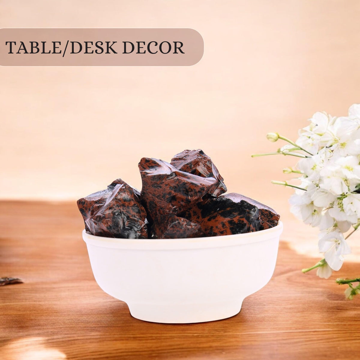 ANAYA AGATE Mahogany Obsidian 2 Pcs Raw Crystals Rough Gemstones w/Authenticity Card, Velvet Pouch - Large 1.25–2.0" Raw Stones for Tumbling, Cabbing, Polishing, Cutting Natural Healing Crystals for Home Decor, DIY Stones