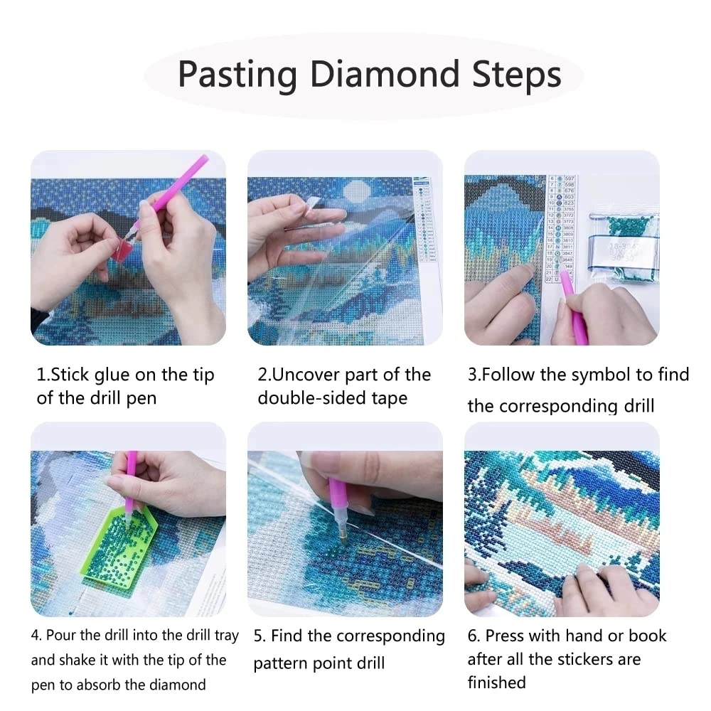 6 Pack Diamond Painting Kits - Adult Beginner DIY Diamond Art with Diamonds, Drill Paintings - Gem Crafts for Wall Decor 11.8x15.7in