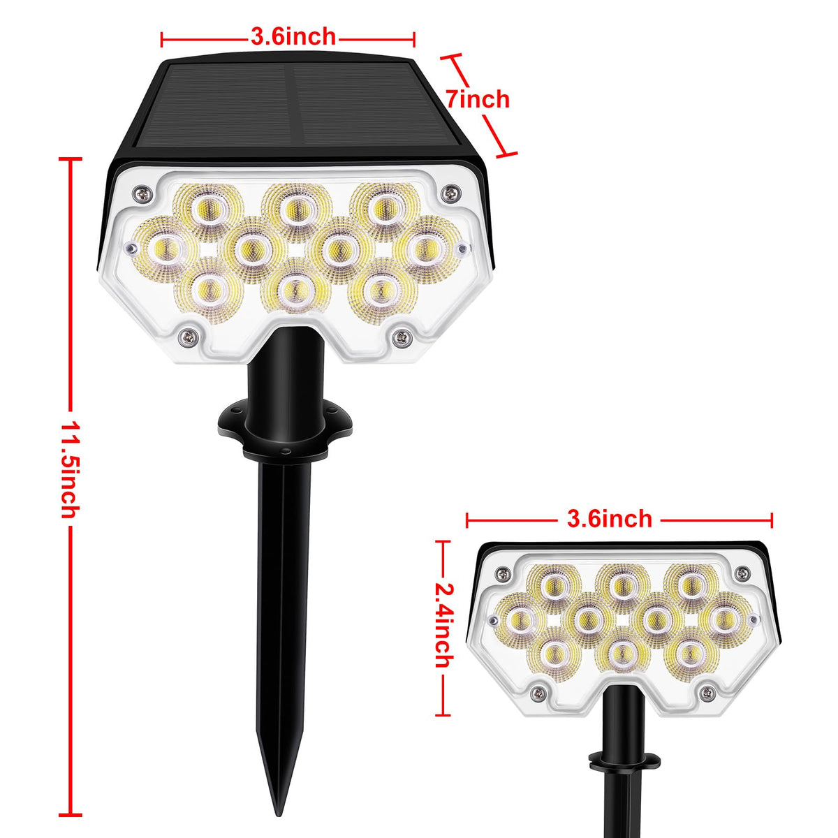FOSUNKER All-New Solar Spot Lights Outdoor Waterproof,20 LEDs Solar Flag Light with 2 Modes,Landscape Spotlights for Pathway, Patio, Garden, Trees ,Pool(2 Pack,Warm Light)