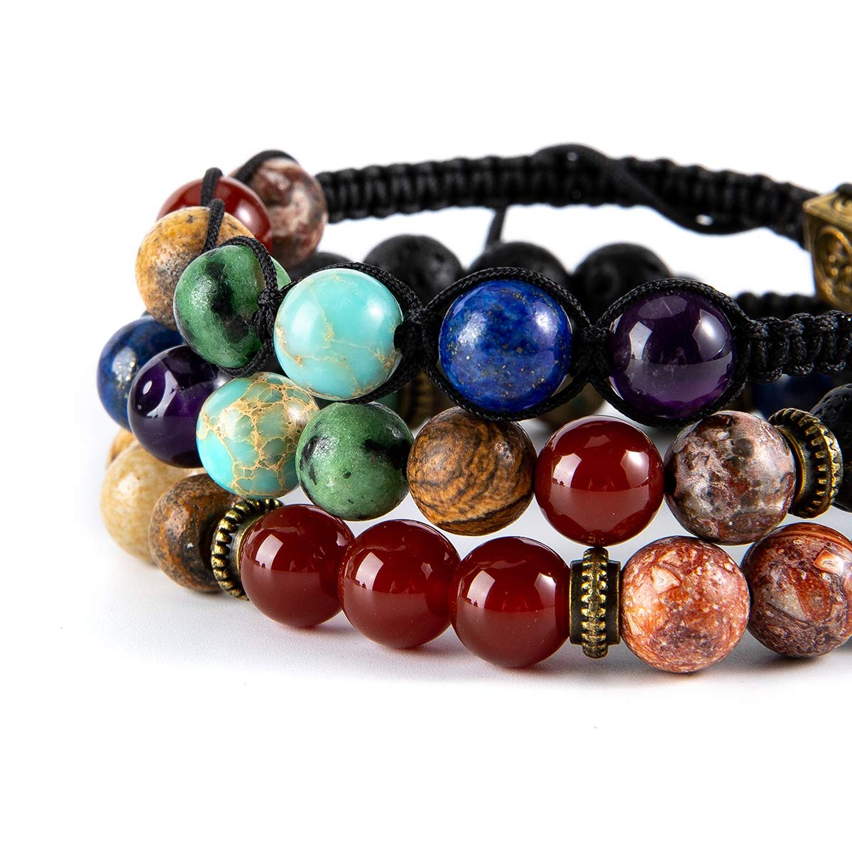 Bivei Chakra Bead Bracelets for Women - 8mm 7 Chakra Healing Bracelet With Real Stones Anxiety Meditation Yoga Gemstone Jewelry