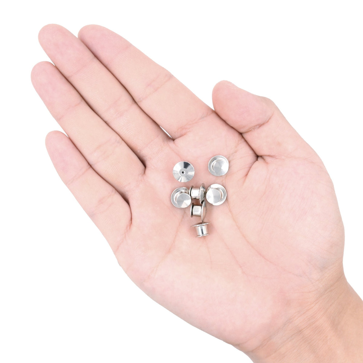 SUBANG 100 Pieces Metal Pin Backs Locking Pin Keepers Locking Clasp with Storage Case