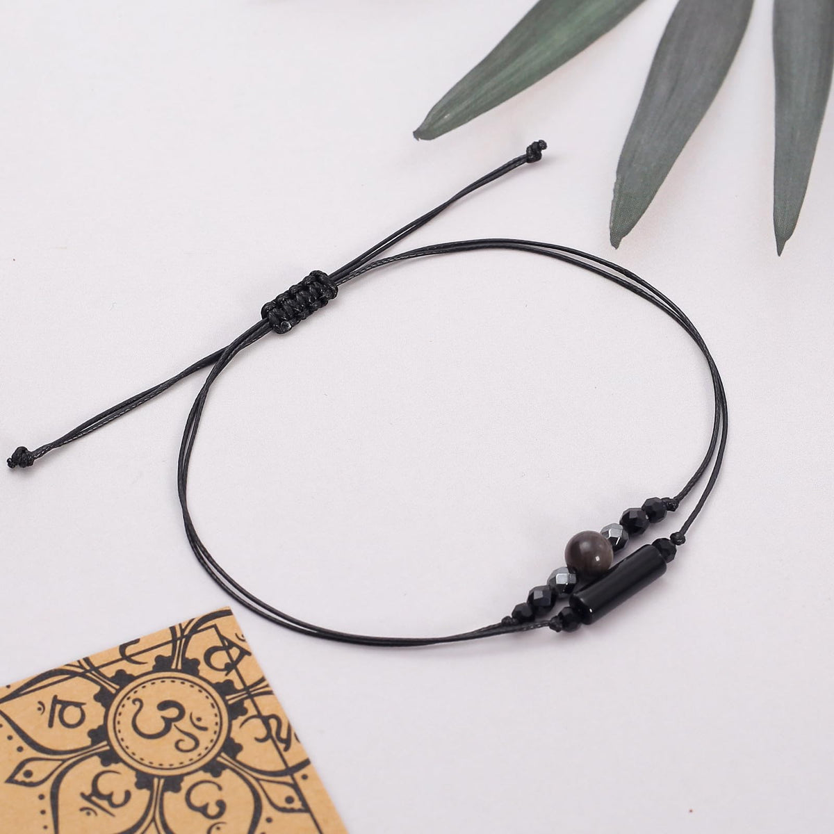 MTJAHPS Protection Bracelet, empath protection, black obsidian Crystals and Healing Stones Bracelet for Women ,Luck ,Anxiety and Stress Clam Bracelet (Triple Protection)