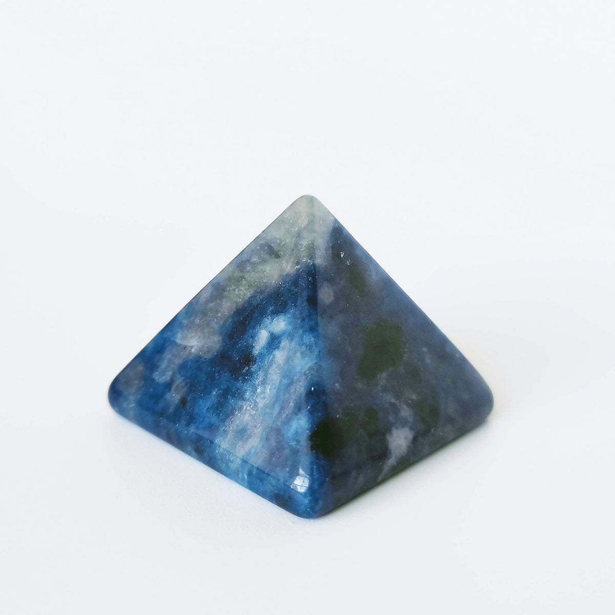 Crystal Pyramid of Natural Blue Sodalite Chakra Healing Stone, 1.5 inch