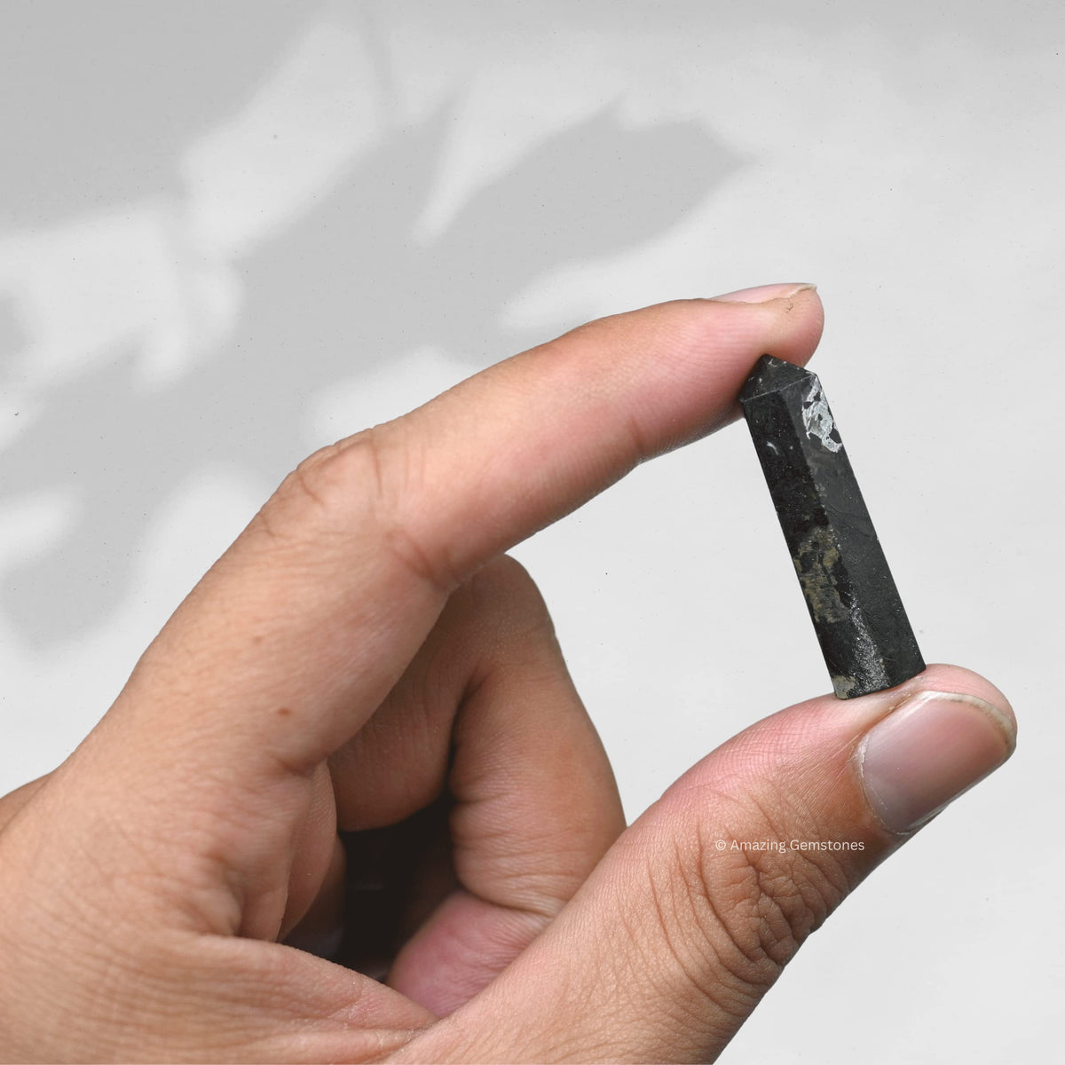 Amazing Gemstone Nuummite Crystal Points Bulk Healing Crystals & Stones - Pack of 3 Single Terminated Healing W& Point Bulk Crystals for Crafts, Crystal Grid, DIY Work - Premium Crystals