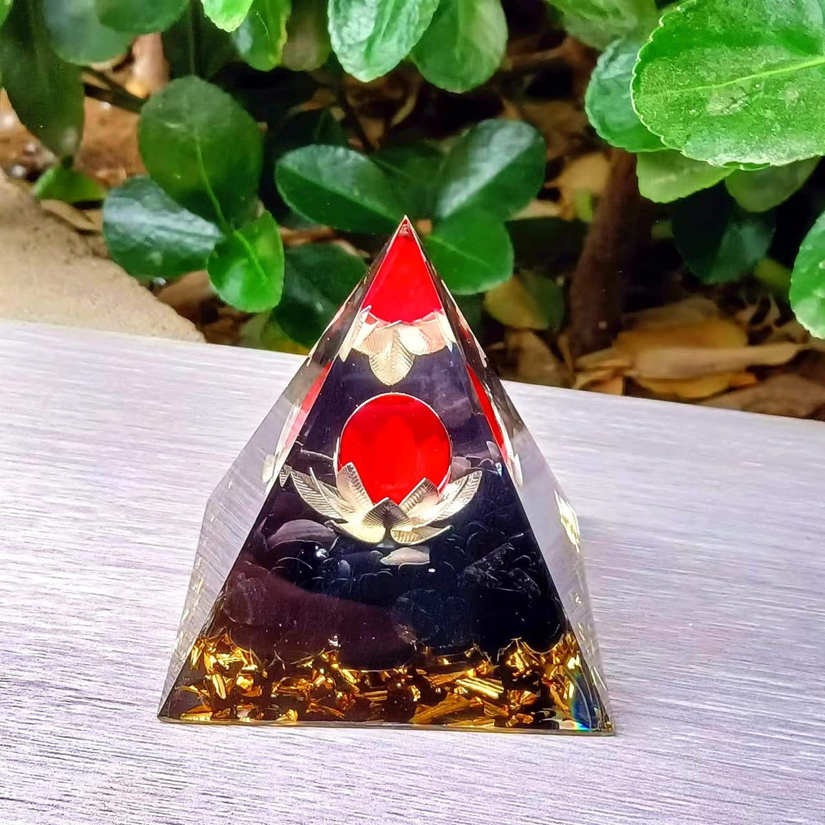 ycyingcheng Moonstone Crystal Orgone Pyramid Ogan Crystal Energy Tower, Nature Reiki Chakra Crushed Stone Jewelry, Crystal Pyramid for Home Decor (Crystal Pyramid-28)