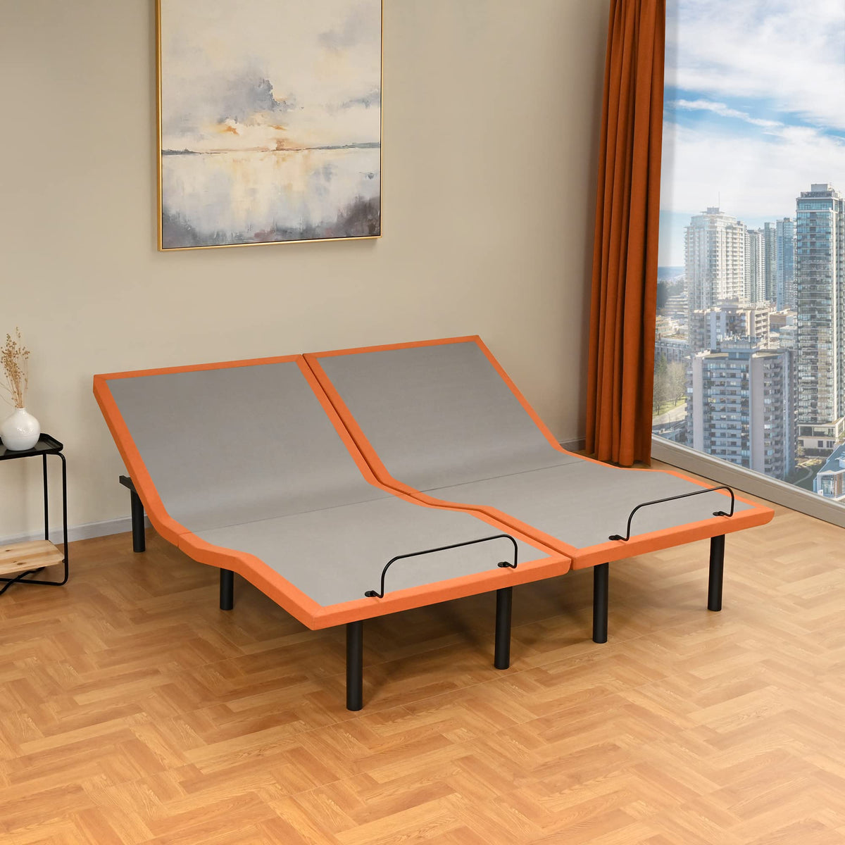 ESHINE Split King Adjustable Bed Frame - Independent Control, Adjustable Bed with Massage, Wireless Remote, Foot&Head Incline, Zero Gravity, Dual USB Ports, Under Bed Light, E3000 Premium Series