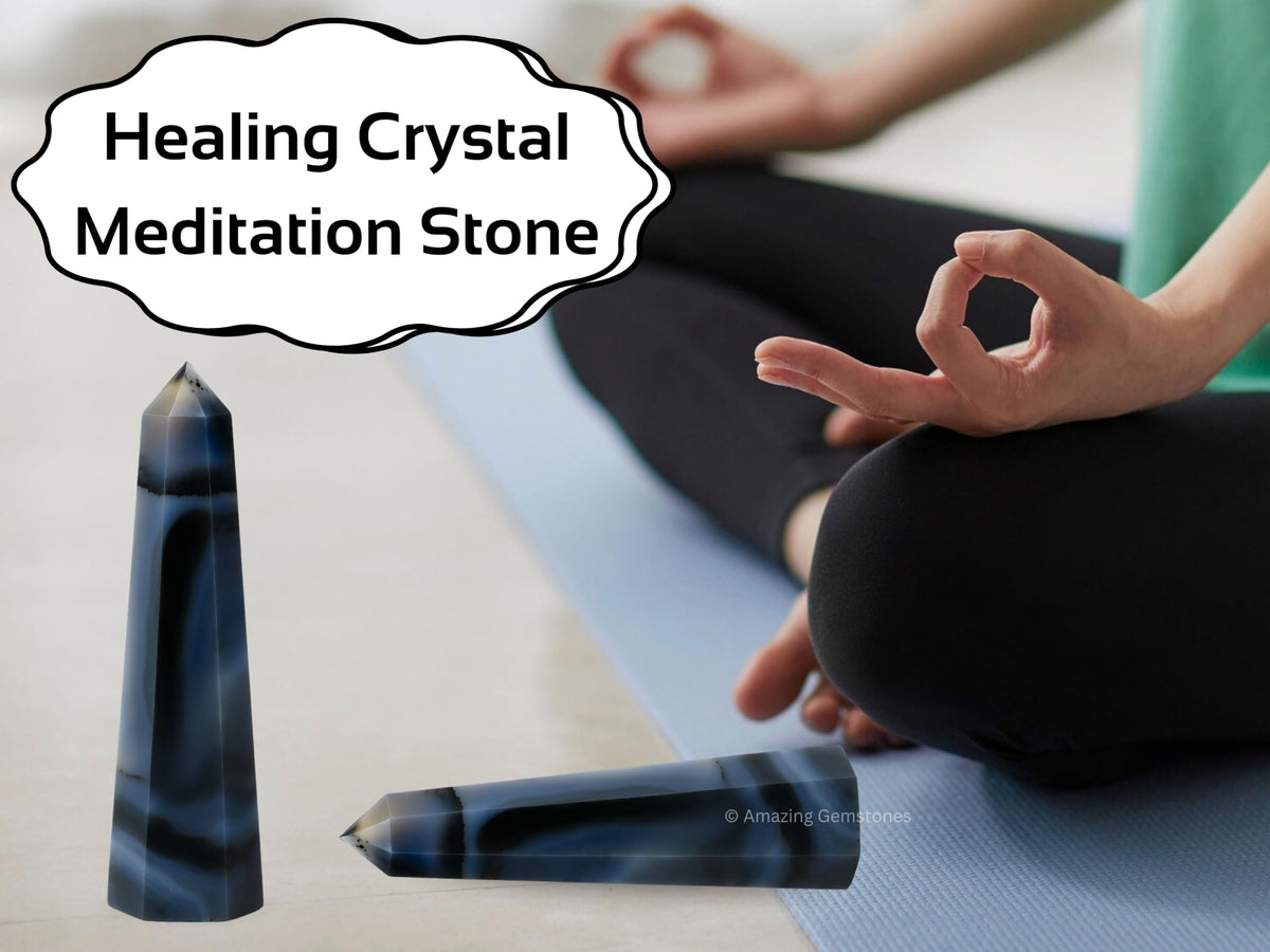 Amazing Gemstone Dendrite Agate Crystal Towers - Natural Healing Crystal Point Obelisk for Reiki Healing and Crystal Grid (3" to 4" INCH)