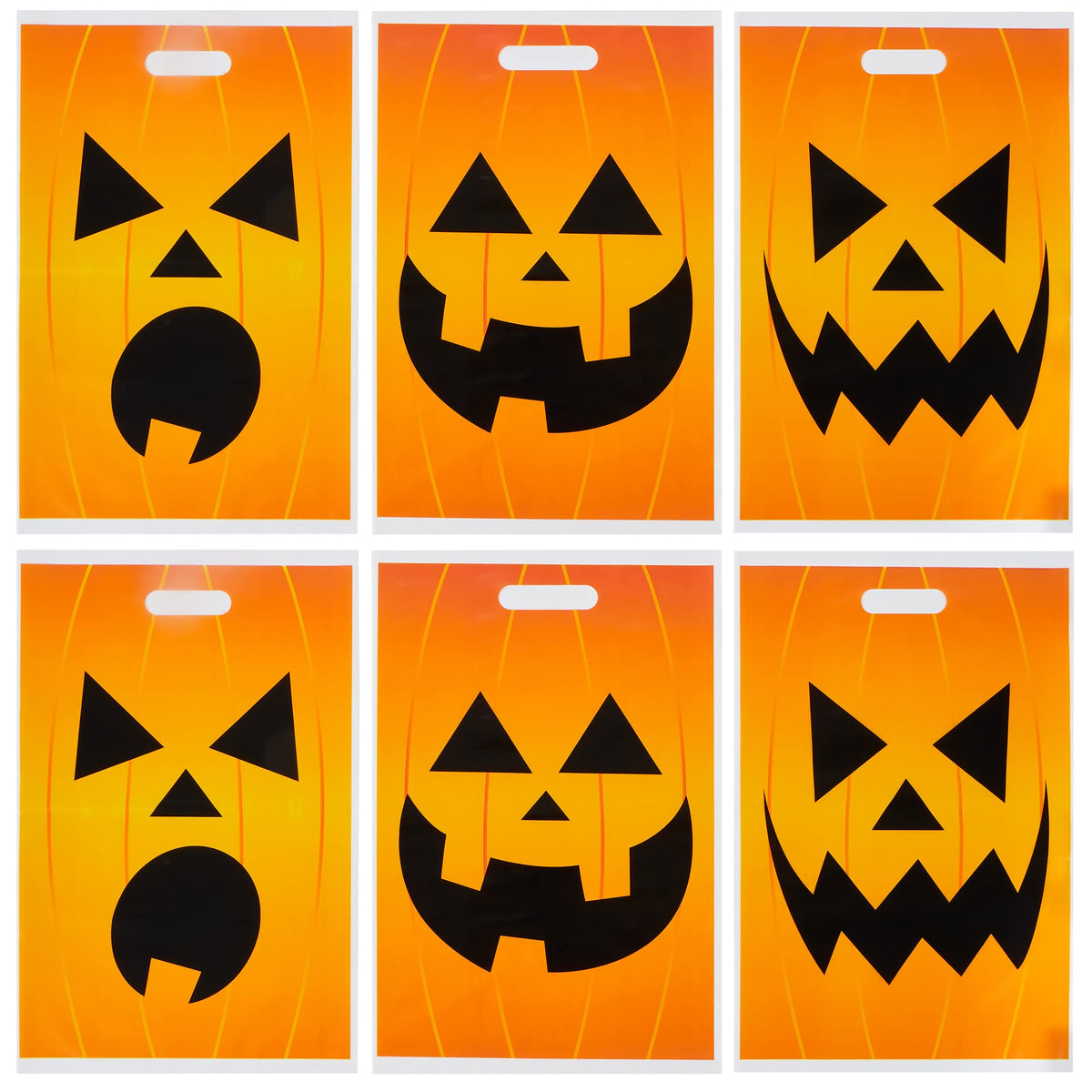 JOYIN 72 Pcs Halloween Goodie Bag, Pumpkin Plastic Candy Bags for Kids trick or treating, Halloween Jack o' Lantern Trick or Treat Bags for Snacks Party Favors, Treats Party Supplies