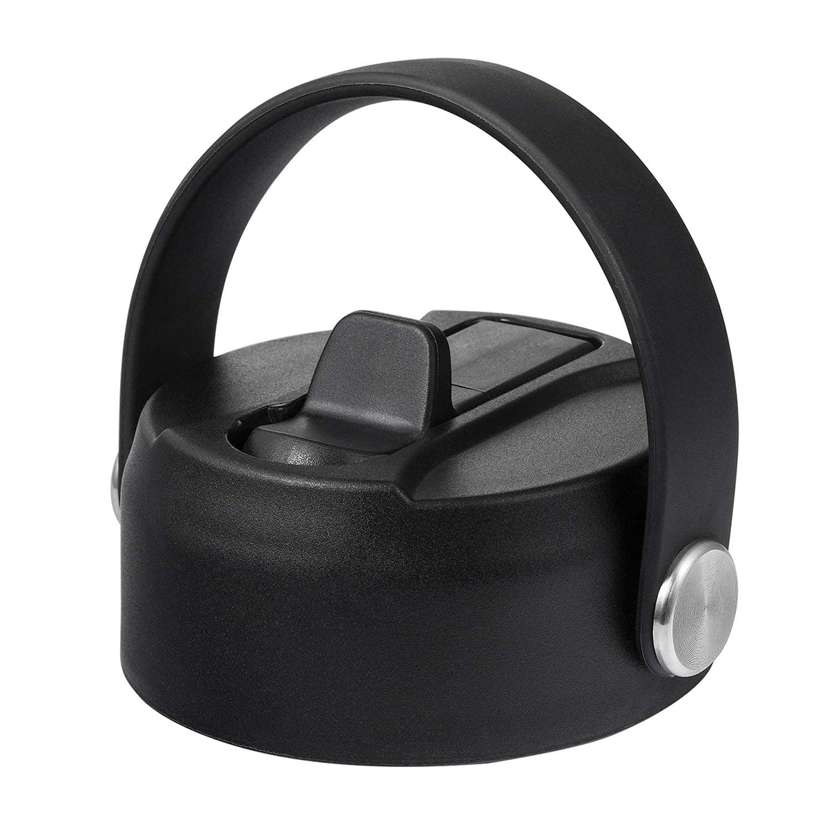 KMN Wide Mouth Straw Lid with Flip Top, Replacement Cap with Straw for Hydro Flask 18 32 40 oz Wide Mouth Water Bottle & 12 16 20 oz Coffee Flask, BPA-Free Leakproof Sports Lid (Black-2 Pack)