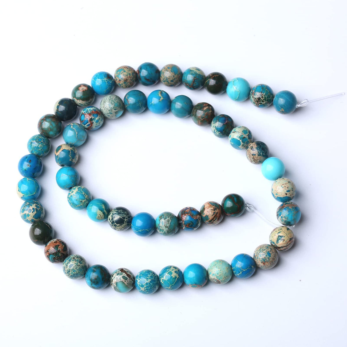 36PCS 10mm Natural Blue Imperial Jasper Beads Round Loose Stone Beads for Jewelry Making for Jewelry Making DIY Bracelet Necklace 15 Inch,Energy Stone Healing Power (10mm, Blue Imperial Jasper Beads)