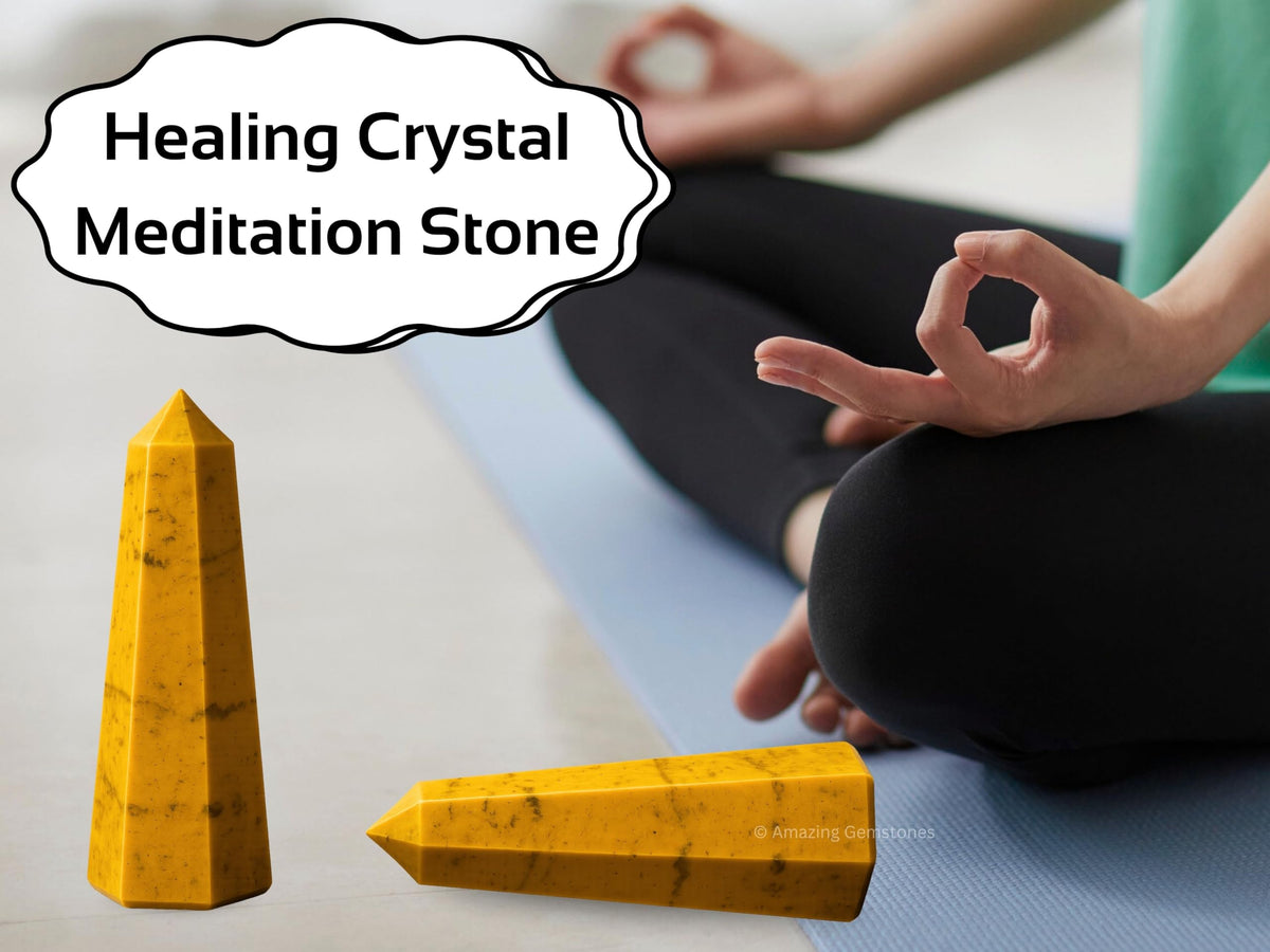 Amazing Gemstone Yellow Jasper Crystal Towers - Natural Healing Crystal Point Obelisk for Reiki Healing and Crystal Grid (3" to 4" INCH)