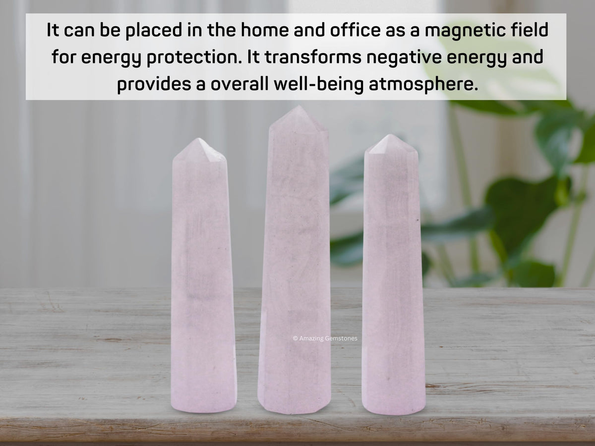 Amazing Gemstone Pink Calcite Crystal Towers ~ Natural Healing Crystal Point Obelisk for Reiki Healing and Crystal Grid (3" to 4" INCH)
