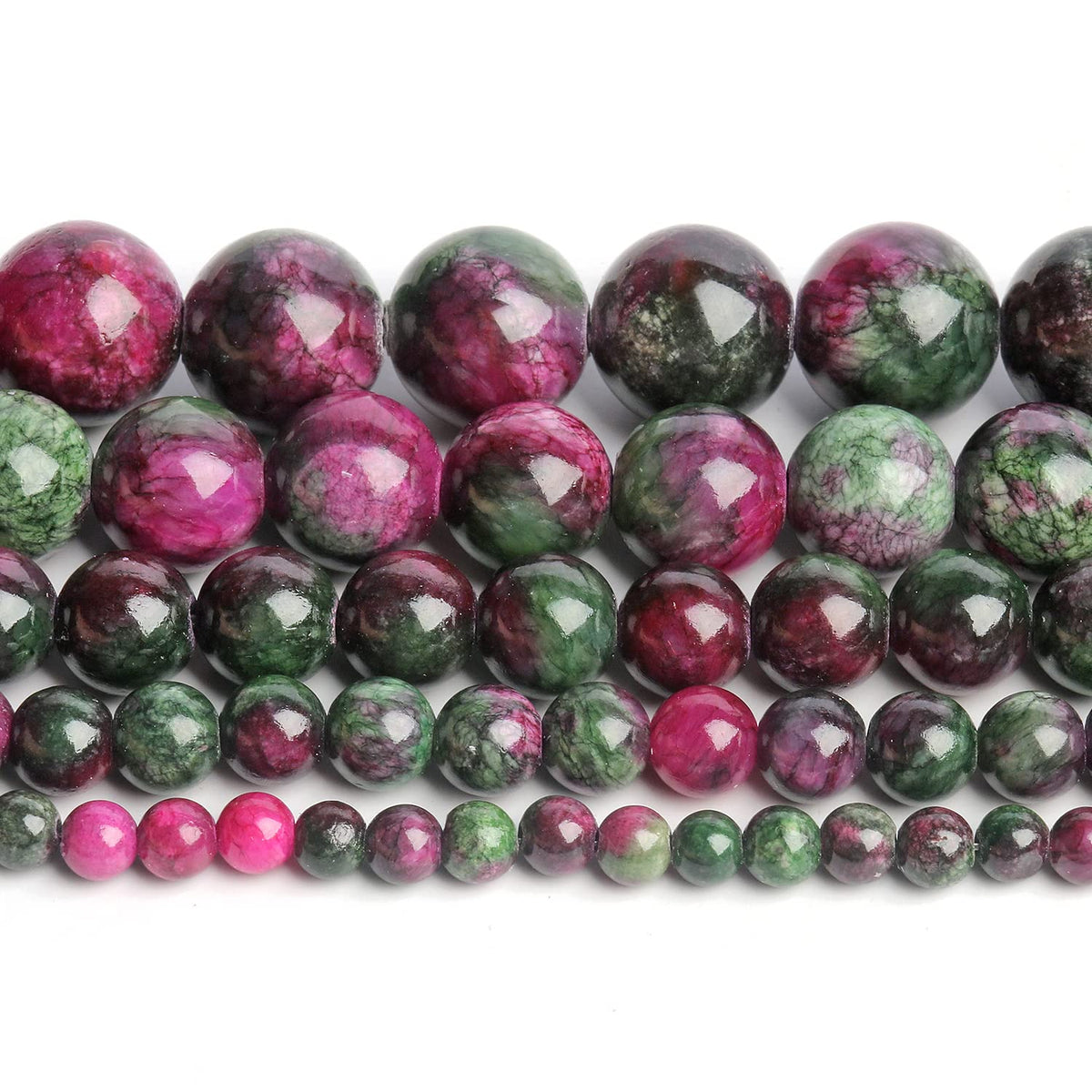 Yochus 50pcs 8mm Mixed Persian Jade Energy Healing Round Bulk Gemstone Beads for Jewelry Making Bracelet Necklace Earring DIY