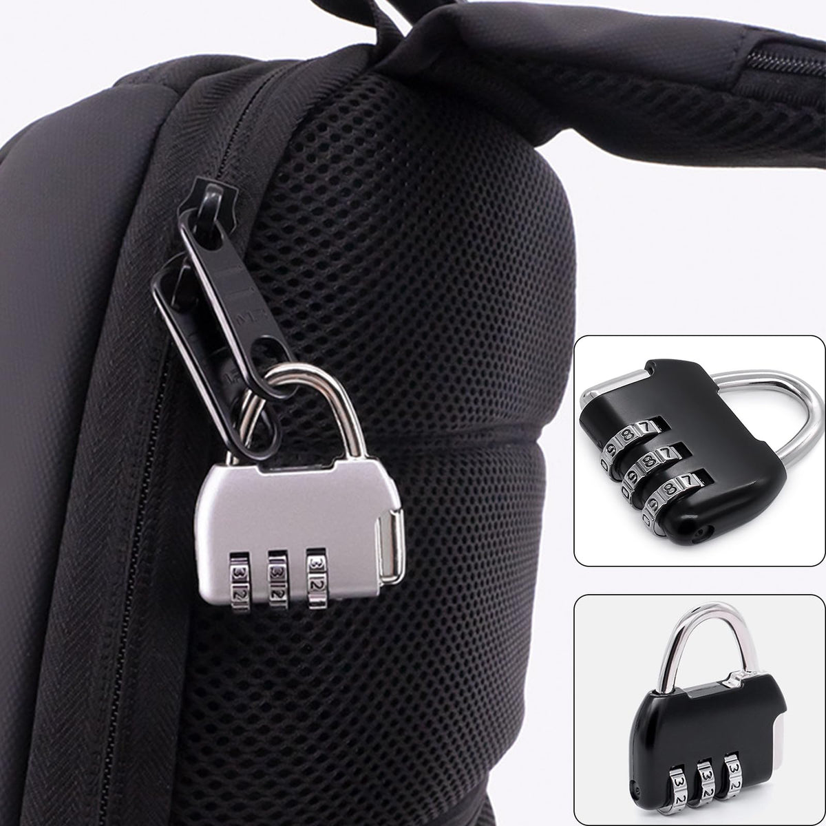 QIEIEI Digit Combination Coded Padlock,Small Padlock for Backpacks and Suitcases Luggage Lock Portable Security for Women Men Outdoor