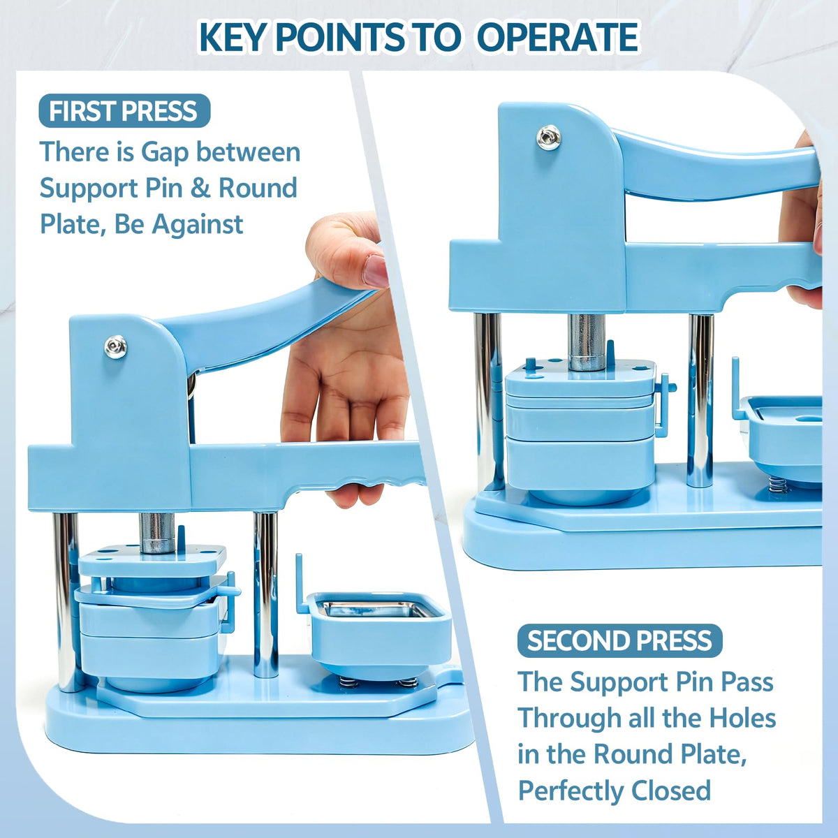 Square Button Maker Kits 2x2 Inch Square Pin Maker Machine 100 Set Blank Pins Button Making Supplies(Metal Cover, Film, Back Inserts), for Home, Events, Small Business