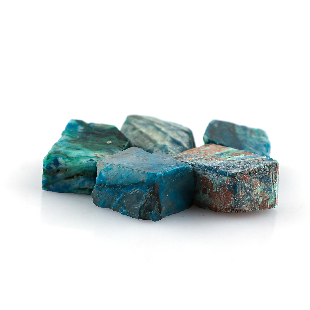 CRYSTALINES 5pcs Natural Raw Chrysocolla Gemstones, DIY Jewelry Making, Wholesale Bulk Loose Supply, Chakra Healing Crystals, Gem Collection, Chrysocolla Rough Stones, AAA Grade