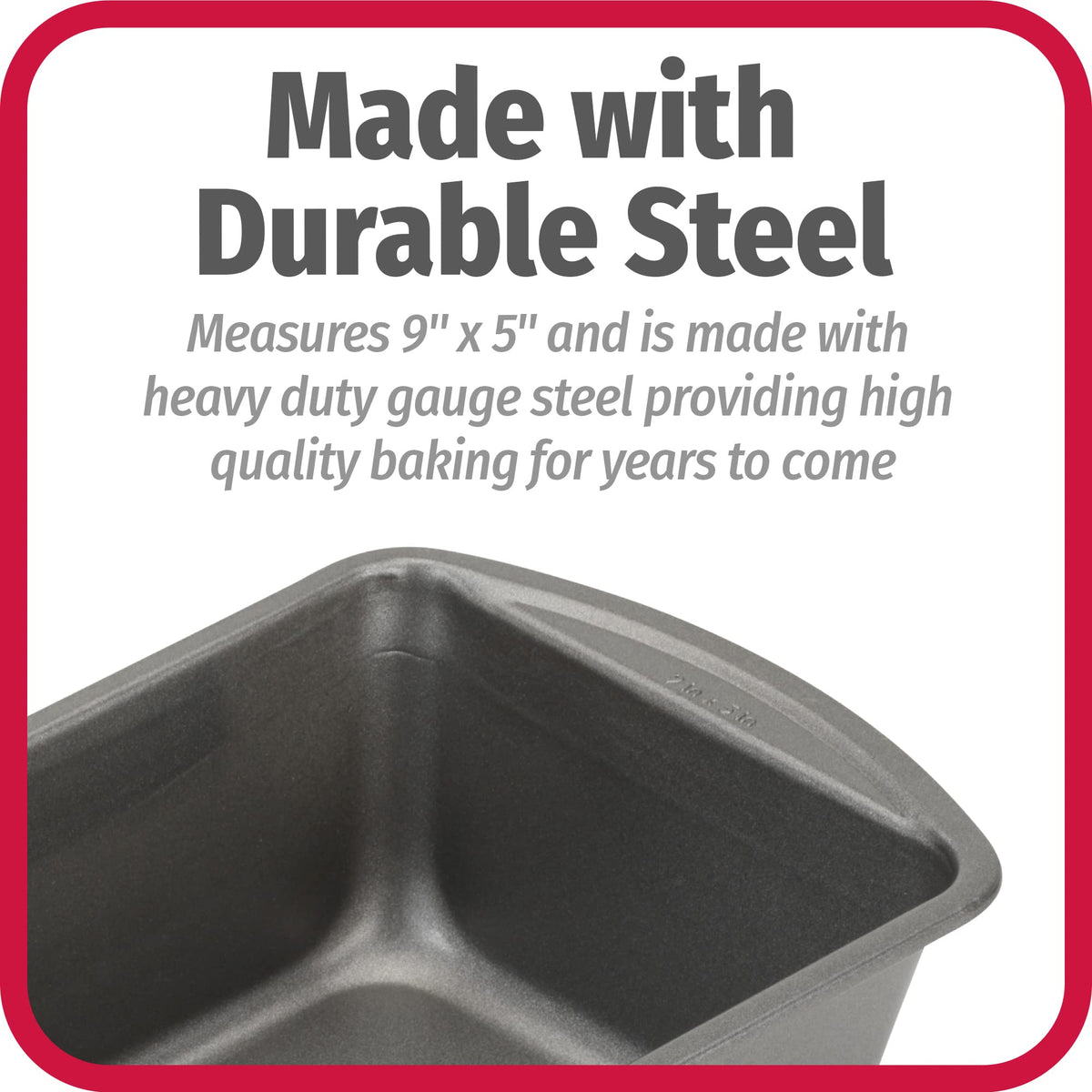 GoodCook Nonstick Loaf Pan Heavy-Duty Steel Bakeware with Easy-Clean Non-Stick Coating, Oven & Dishwasher Safe Pan, 9 x 5-Inch, Gray