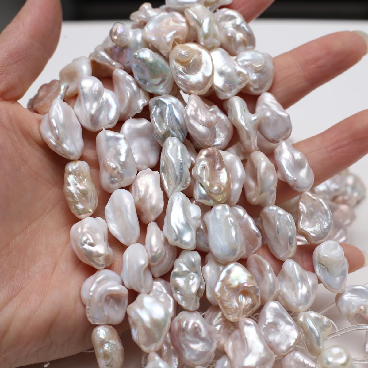 QSLLER Baroque Pearl Beads Irregular Natural Freshwater Cultured Pearl Beads for Jewelry Making Neckalce Craft DIY