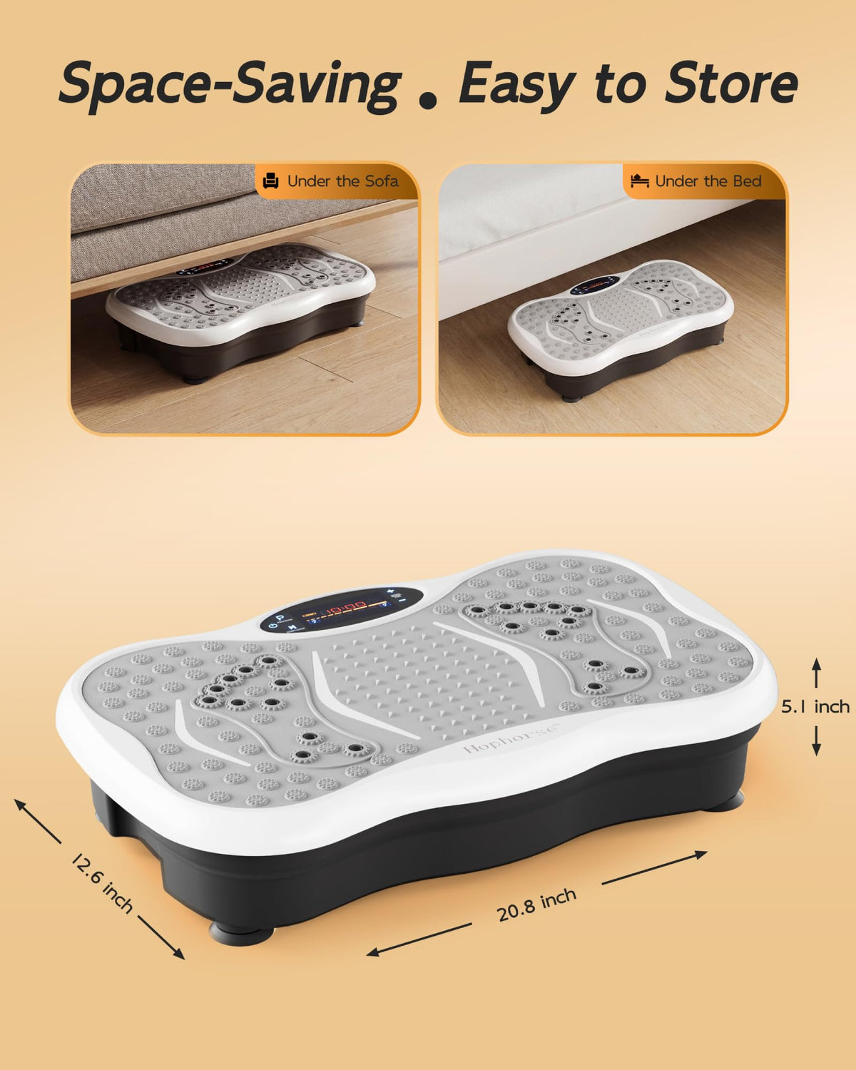 Vibration Plate Exercise Machine for Lymphatic Drainage, 180 Speeds Vibrating Fitness Platform for Full Body Workout and Weight Loss, 300 Lbs Capacity with Resistance Bands and Bluetooth for Women Men