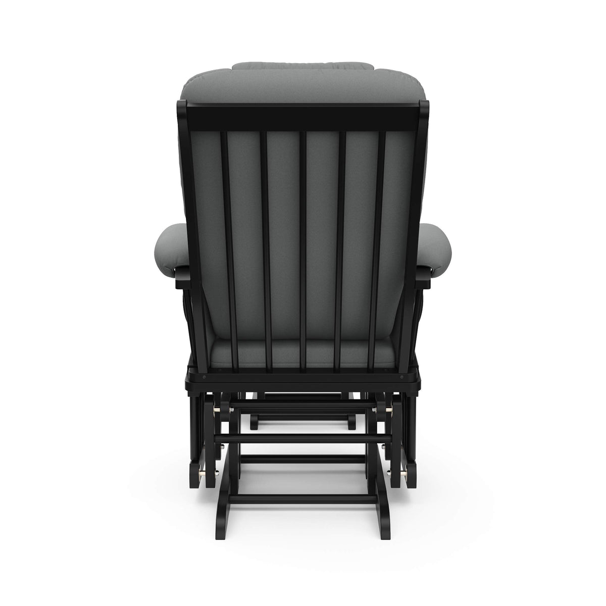 Storkcraft Tuscany Glider with Ottoman (Black/Gray) — GREENGUARD Gold Certified, Bonus Lumbar Cushion Included, Solid Wood Base, Smooth Motion, Award-Winning Nursery Rocking Chair, Glider and Ottoman