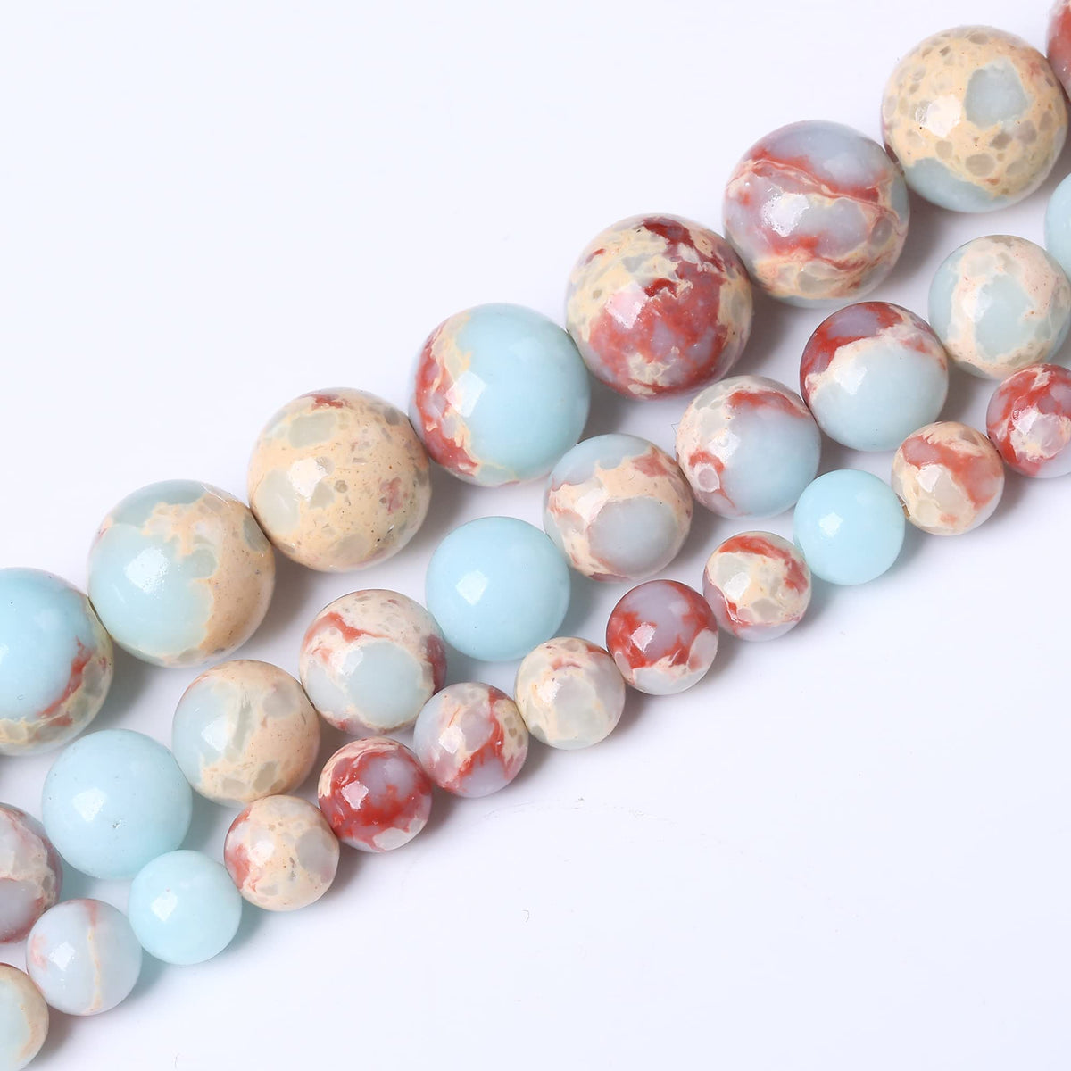 8MM Longevity Mountain Round Loose Beads Natural Gem Beads Crystal Energy Stone Beads for Jewelry Making DIY Bracelet Necklace