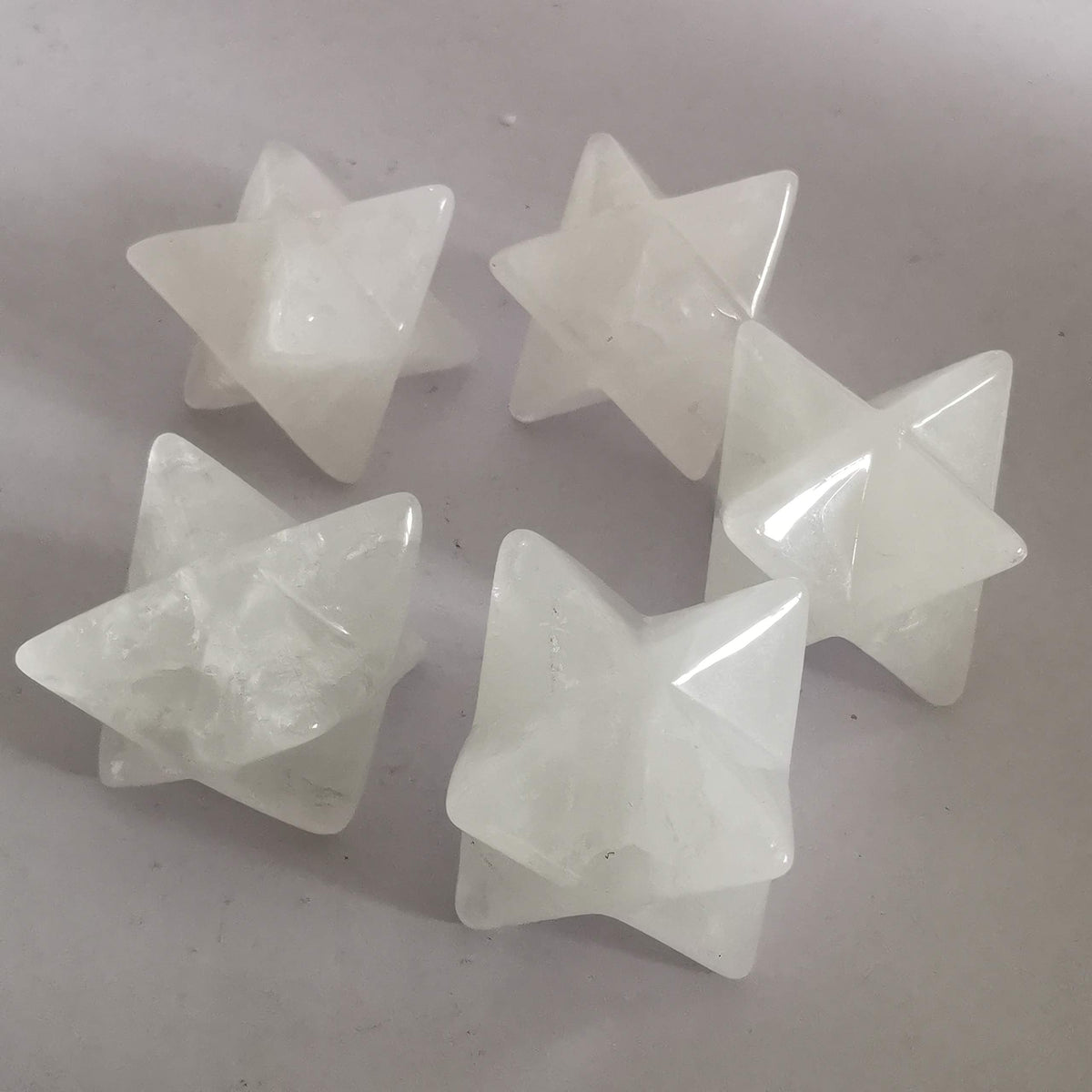 Loveliome Natural White Quartz Merkaba Crystal Protection Sacred Meditation Energy Generator Healing Chakra Six-Pointed Star 1 Inch