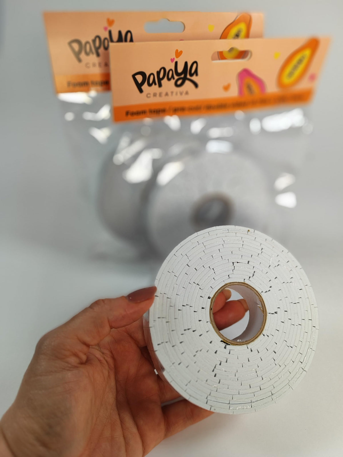 Papaya Pack Pre-Cut Double Sided Foam Tape, 0.75 Inch x 10 Feet, 2mm (Black&White)