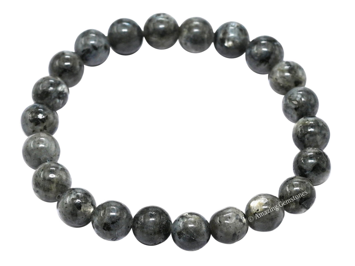 Amazing Gemstone Crystal Bracelet for Women Men's Gifts - Protection Healing Crystal Bracelet - 8mm Gemstone Beaded Stretchable Bracelet Pulseras Para Hombres Mujer Stocking Stuffers Mothers Day Gift (Larvikite)