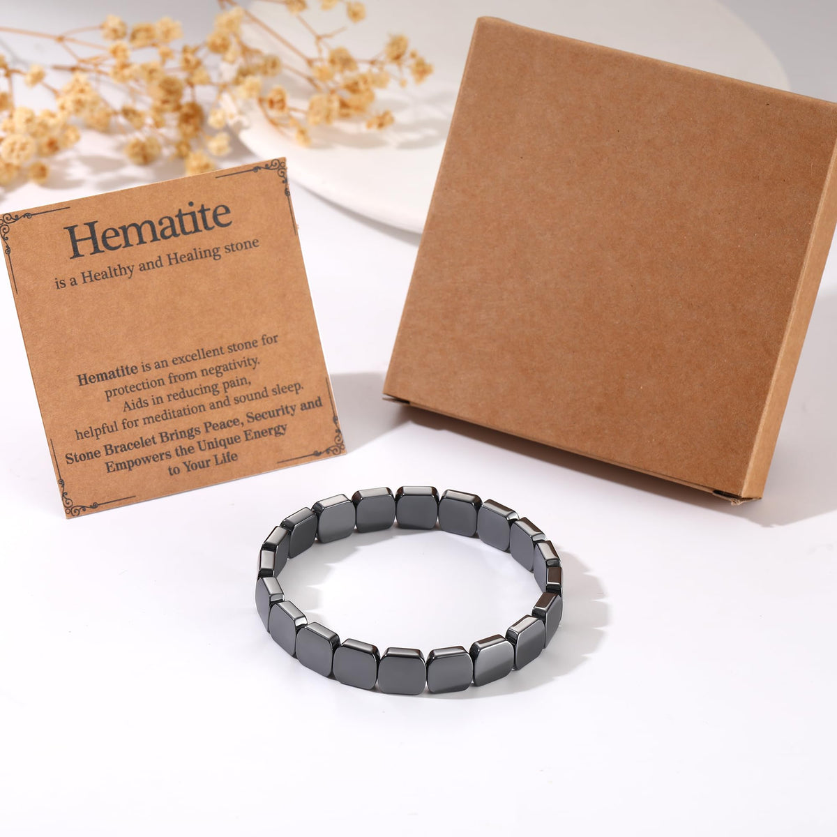 DONYUDE Fathers Day Bracelets Gifts for Stepdad Hematite Bracelet for Men Stepdad Gifts from Daughter Son Hematite Grounding Bracelet Reignite Masculine Energy Birthday Motivational Gift Jewelry