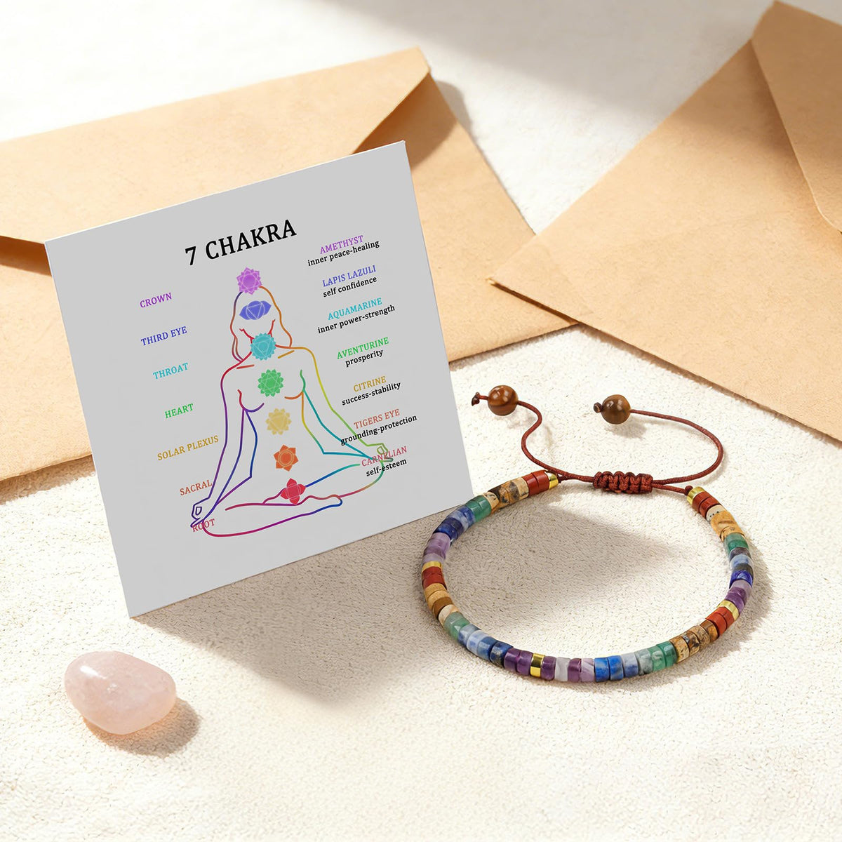 RuiLove Chakra Bracelets for Women, 7 Chakras Stone Healing Crystal, Anxiety and Protection Bracelet, Spiritual Jewelry Gifts