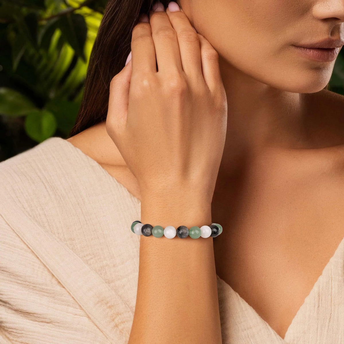 Bolinailo Healing Crystal For Your Next Chapter Bracelet 8mm Crystal Beaded Bracelet for Women Men Natural Stones of Moonstone, Labradorite and Aventurine Handmade Gemstone Reiki Spiritual Jewelry Gifts