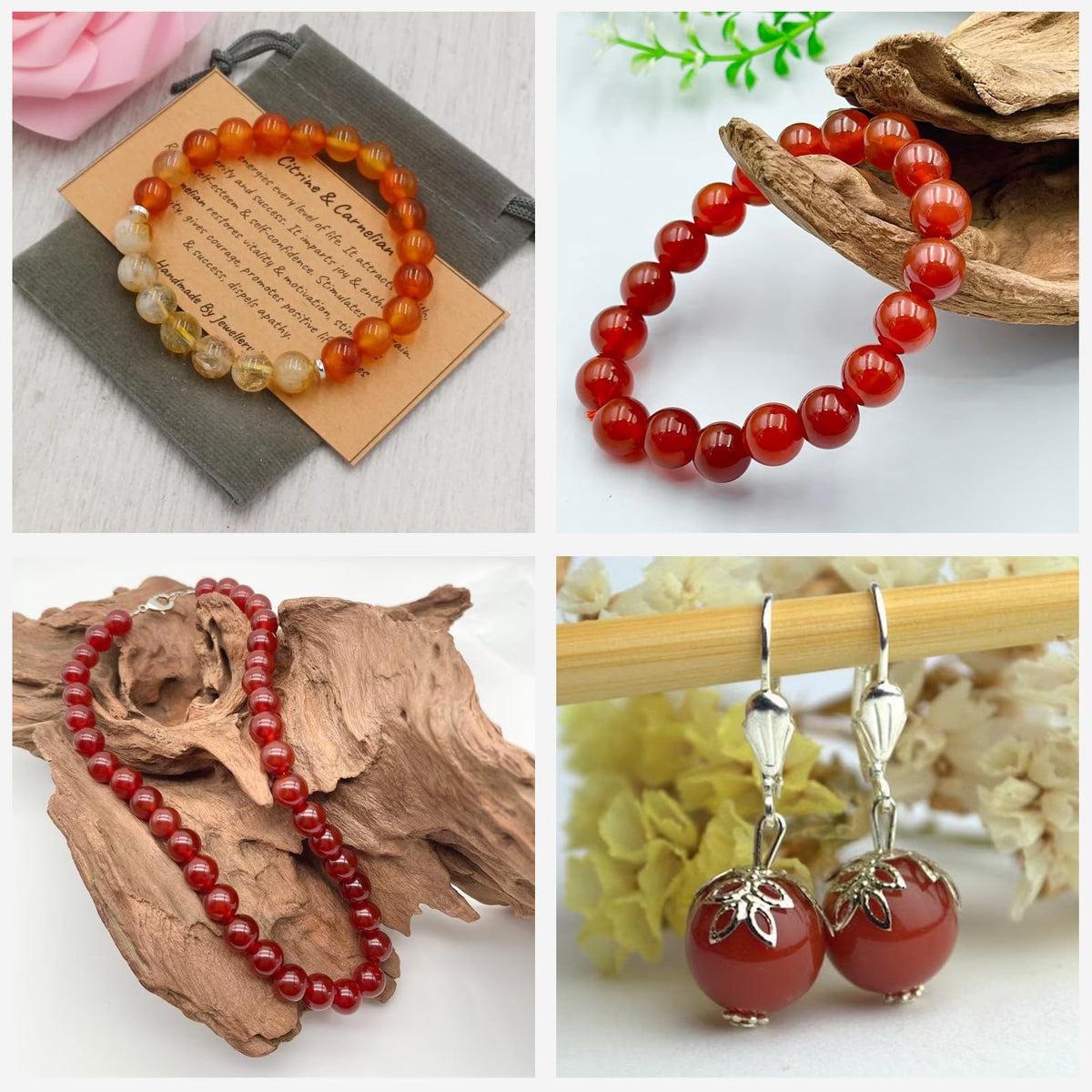 Risyfjew 100PCS 8mm Natural Carnelian Beads Gemstone Round Loose Beads for Jewelry Making Chakra Crystal Stone Beads for Bracelets Necklace Earrings Making Supplies (100pcs/Strand)